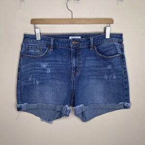 Sofia Vergara | Lila Lightly Distressed Denim Jean Cuffed Shorts Size 10